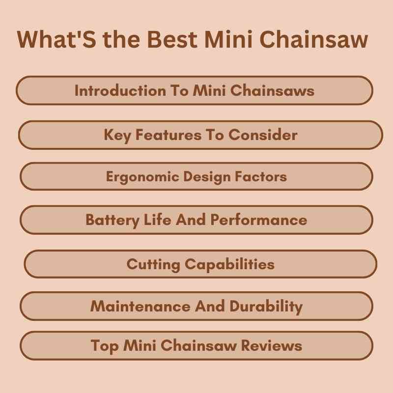 What'S the Best Mini Chainsaw