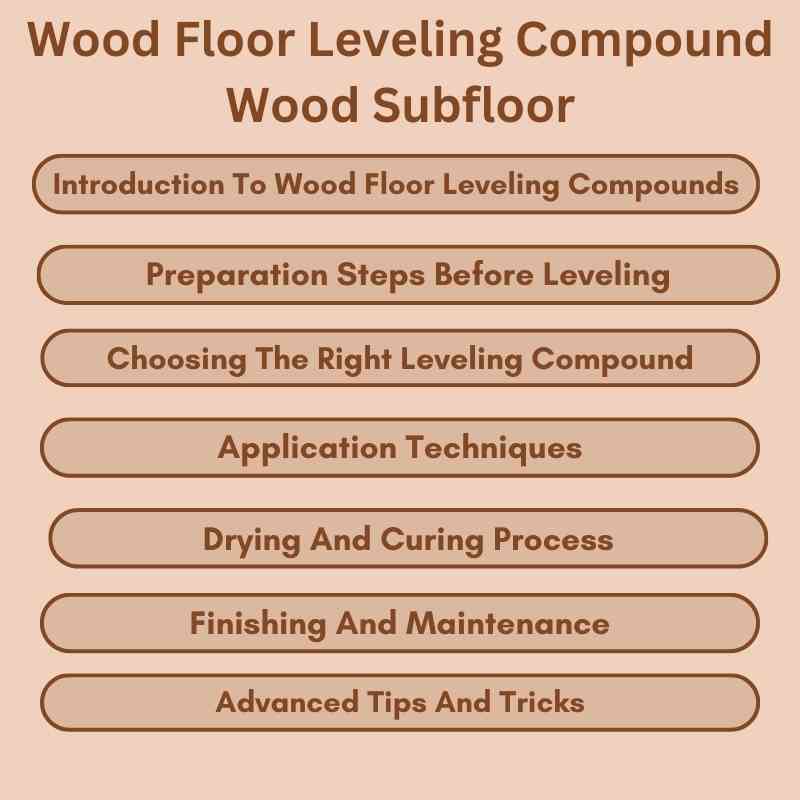 Wood Floor Leveling Compound Wood Subfloor