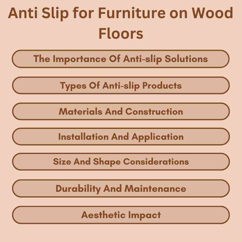 Anti Slip for Furniture on Wood Floors