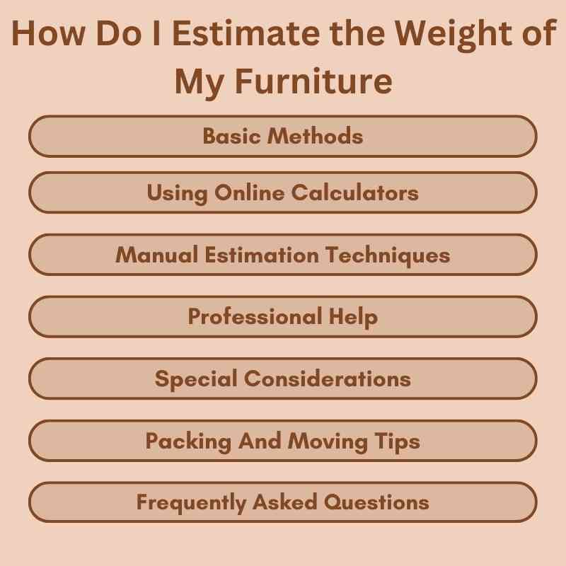 How Do I Estimate the Weight of My Furniture