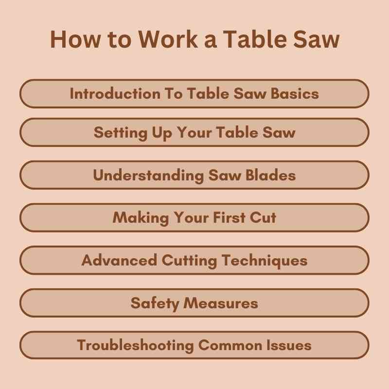 How to Work a Table Saw