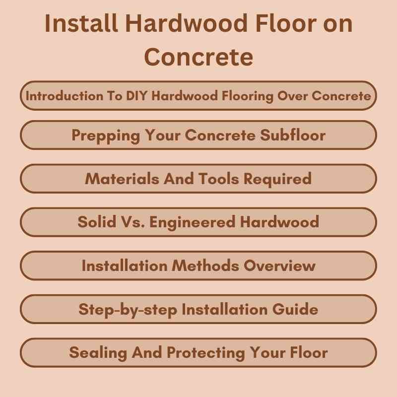 Install Hardwood Floor on Concrete