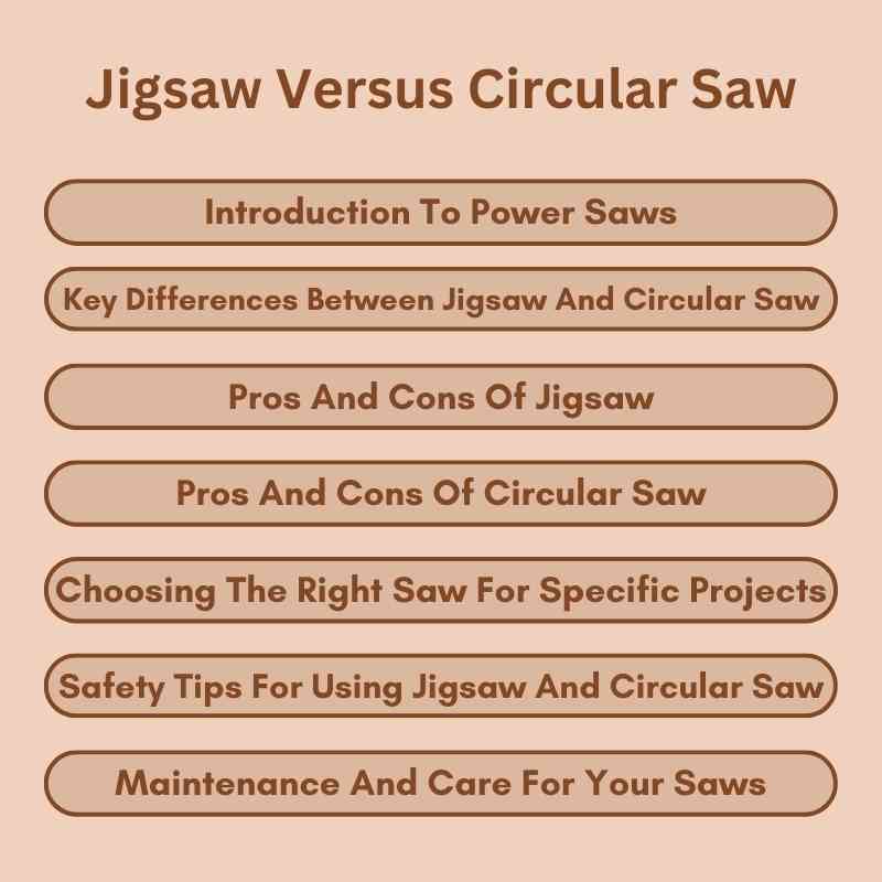 Jigsaw Versus Circular Saw