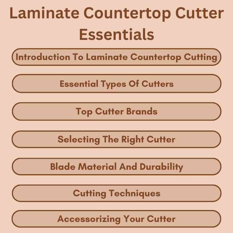 Laminate Countertop Cutter Essentials