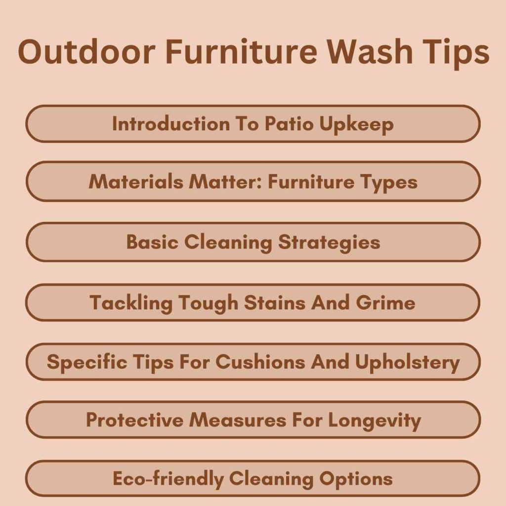 Outdoor Furniture Wash Tips