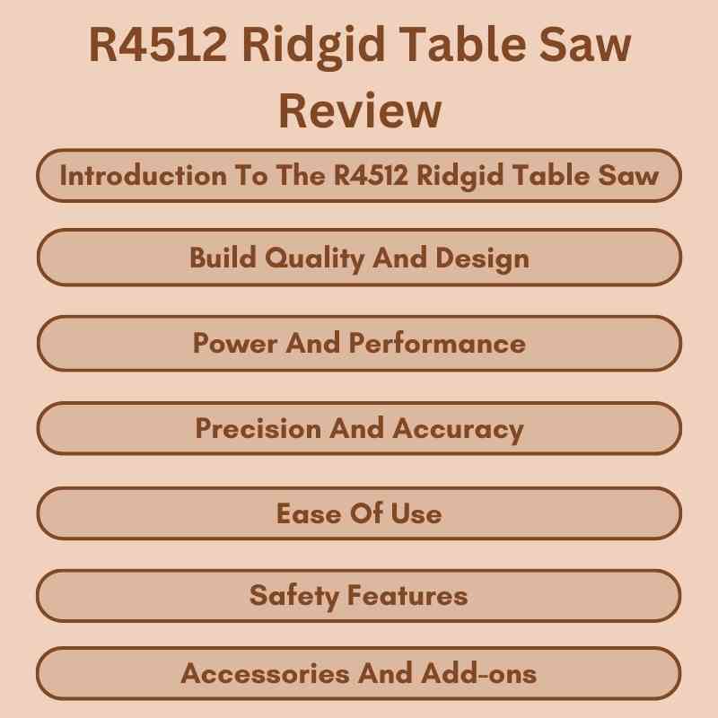 R4512 Ridgid Table Saw Review