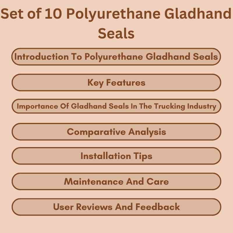 Set of 10 Polyurethane Gladhand Seals