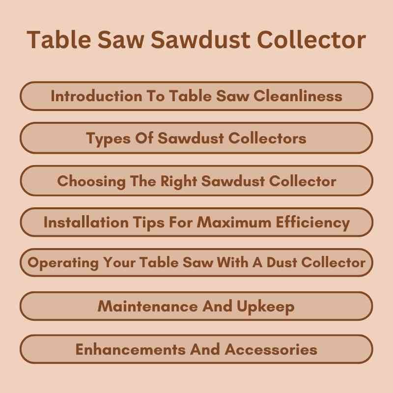 Table Saw Sawdust Collector