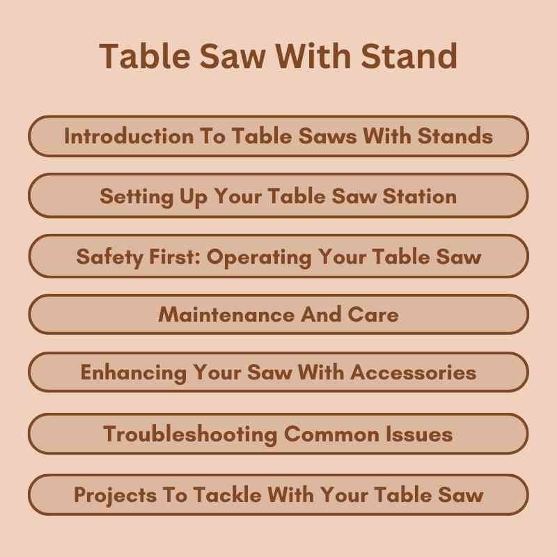 Table Saw With Stand