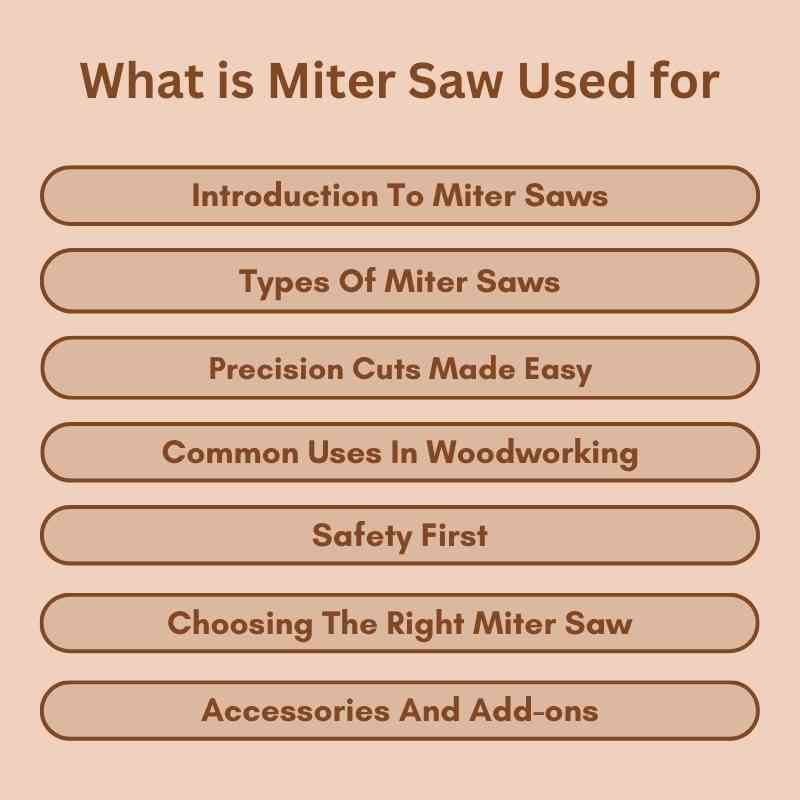 What is Miter Saw Used for