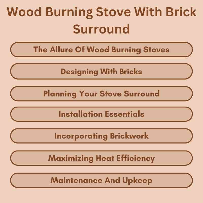 Wood Burning Stove With Brick Surround