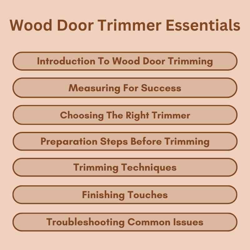 Wood Door Trimmer Essentials