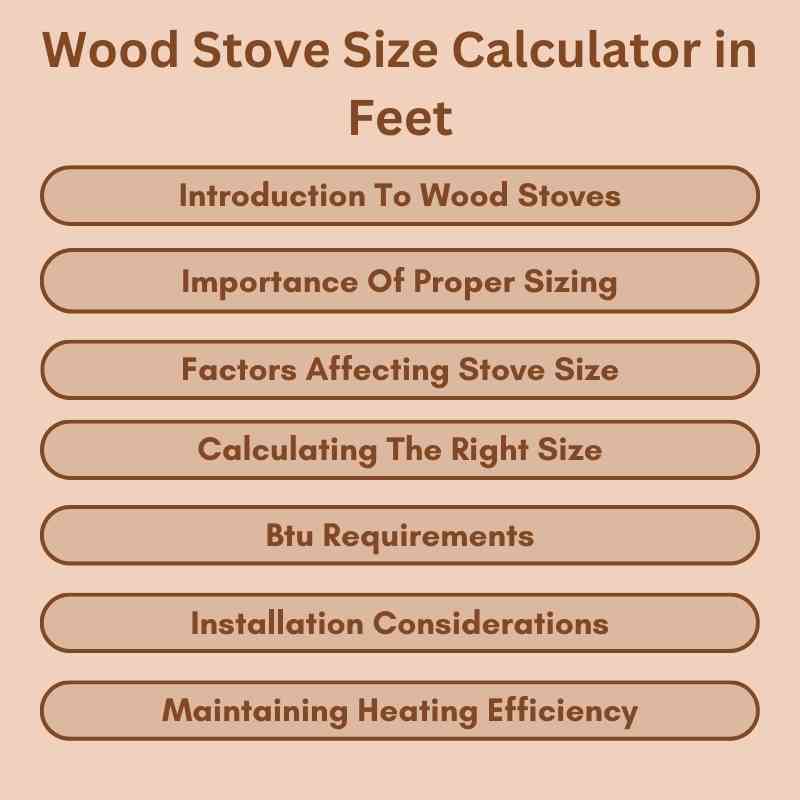 Wood Stove Size Calculator in Feet