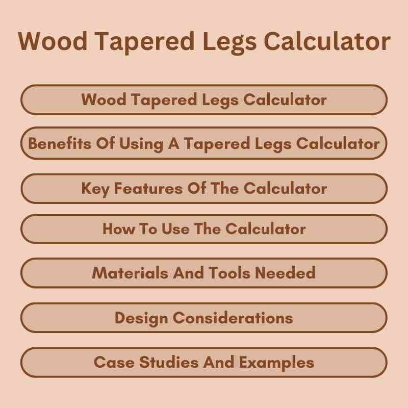 Wood Tapered Legs Calculator