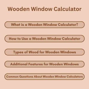 Wooden Window Calculator