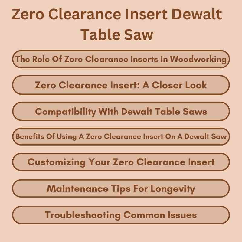 Zero Clearance Insert Dewalt Table Saw