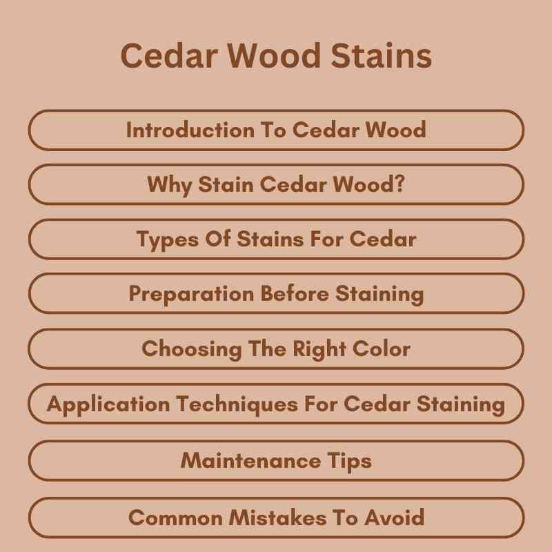 Cedar Wood Stains