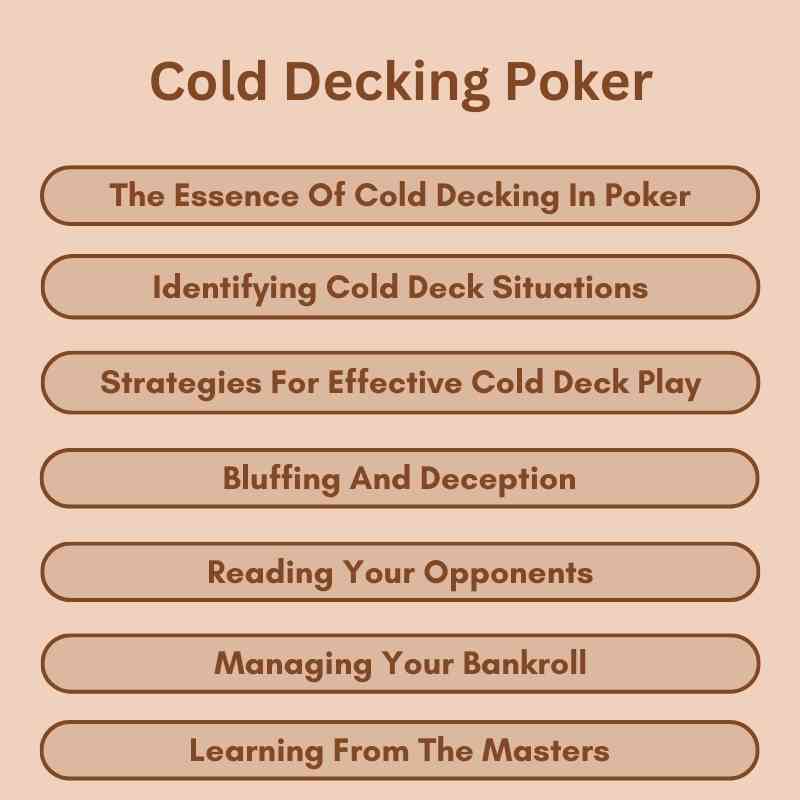 Cold Decking Poker