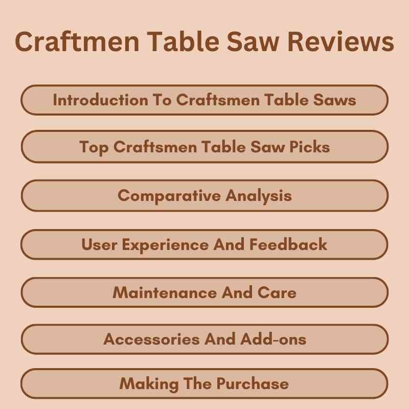 Craftmen Table Saw Reviews