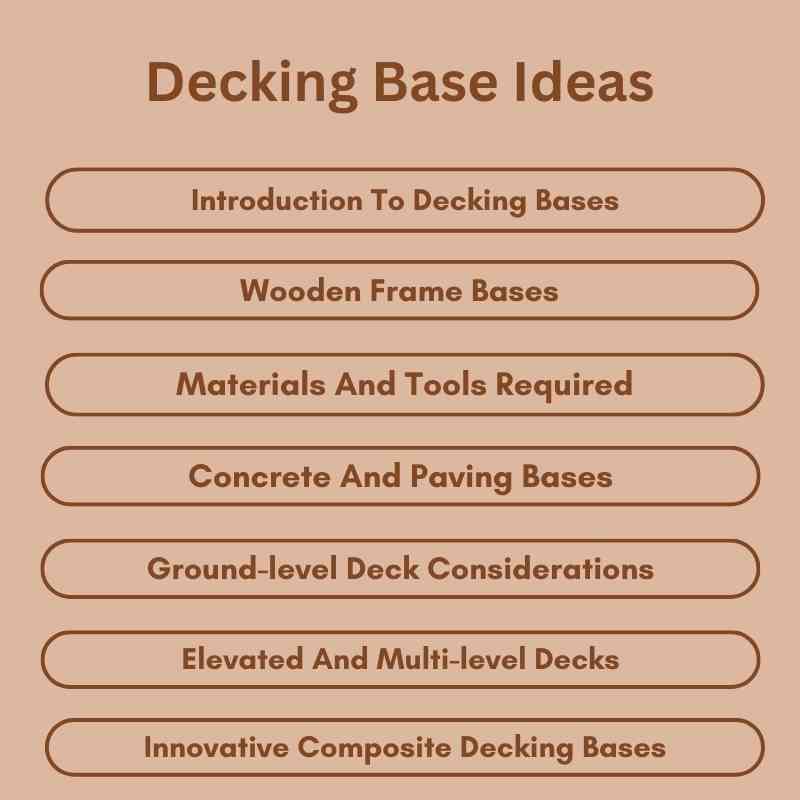 Decking Base Ideas