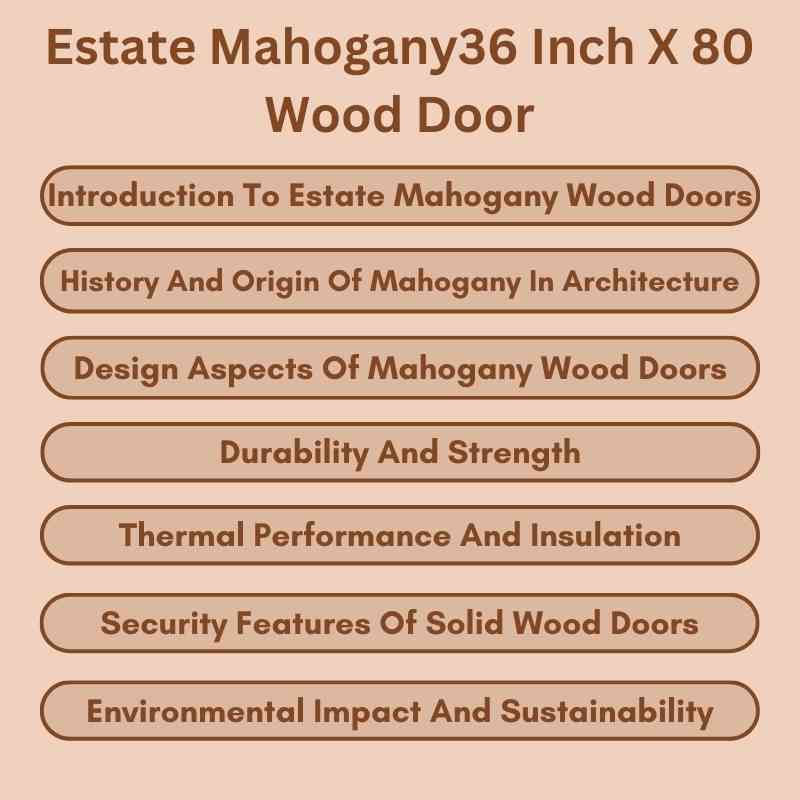 Estate Mahogany36 Inch X 80 Wood Door