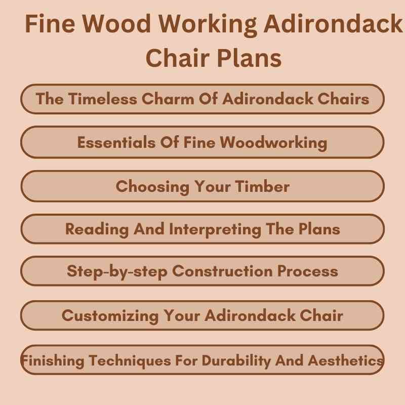 Fine Wood Working Adirondack Chair Plans