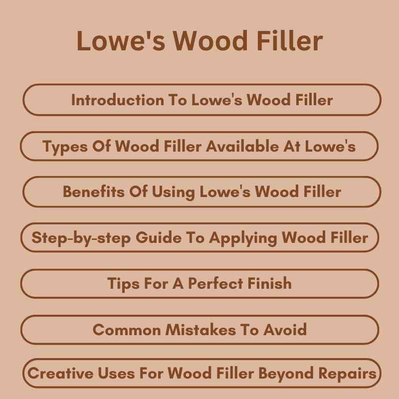 Lowe's Wood Filler