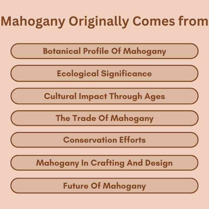 Mahogany Originally Comes from