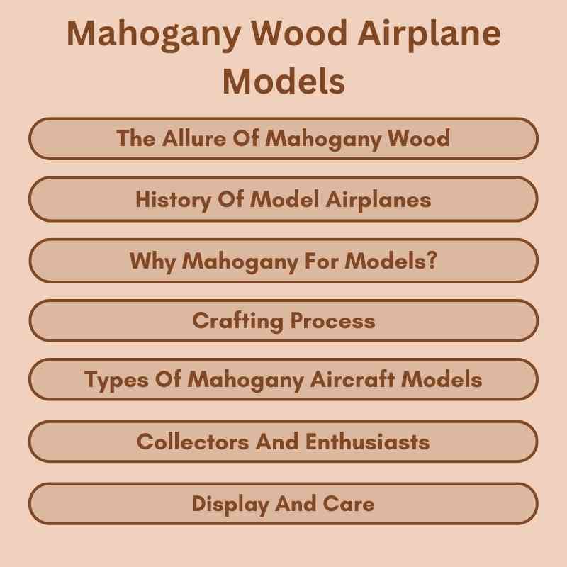 Mahogany Wood Airplane Models