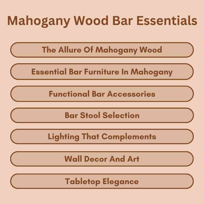 Mahogany Wood Bar Essentials