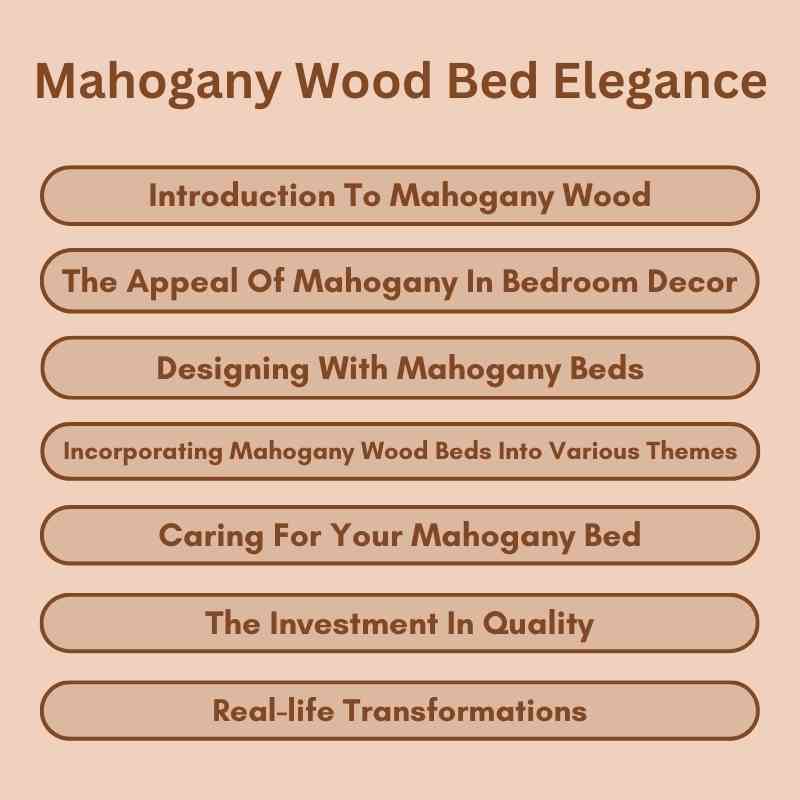 Mahogany Wood Bed Elegance