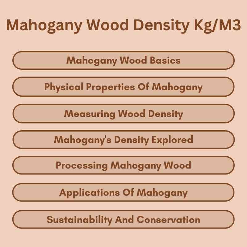 Mahogany Wood Density KgM3