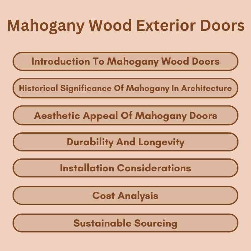 Mahogany Wood Exterior Doors