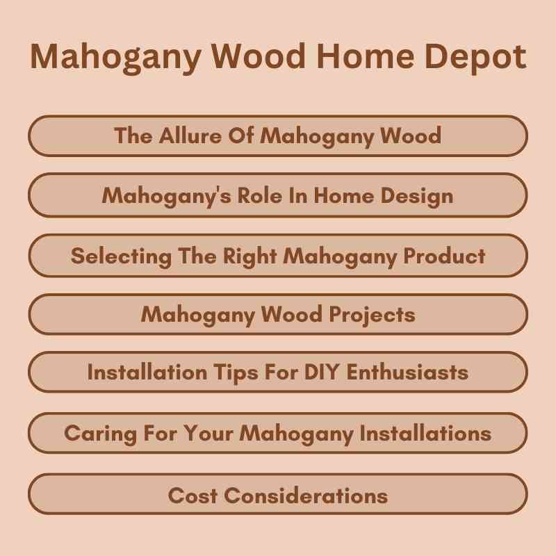 Mahogany Wood Home Depot