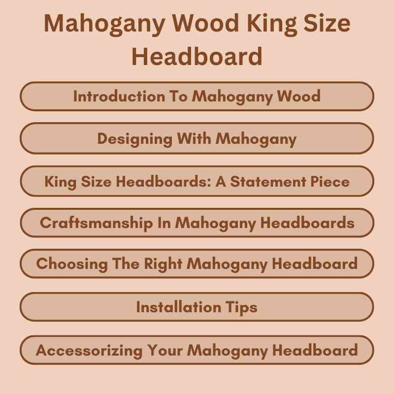 Mahogany Wood King Size Headboard