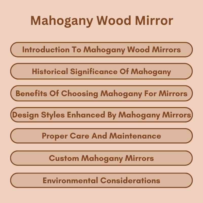 Mahogany Wood Mirror