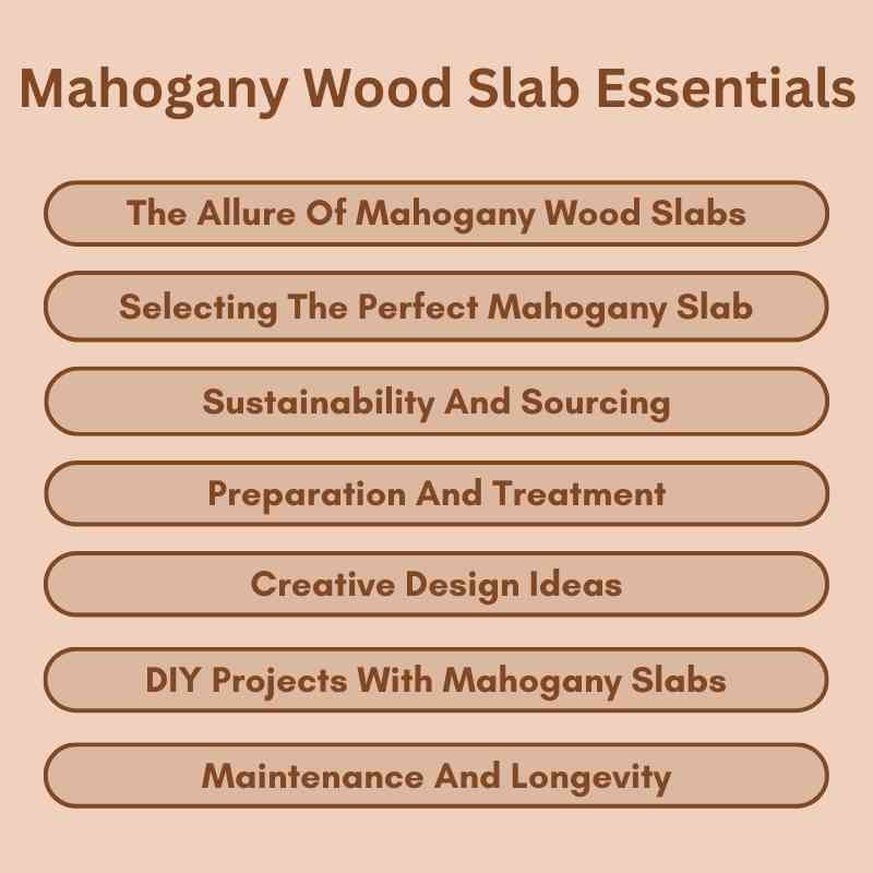 Mahogany Wood Slab Essentials