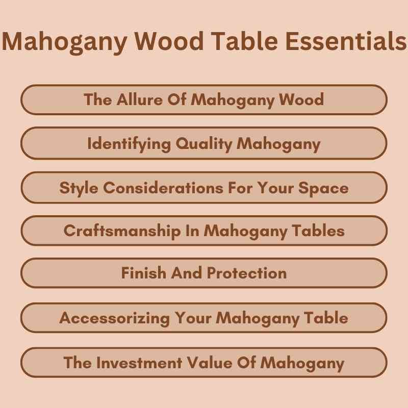 Mahogany Wood Table Essentials