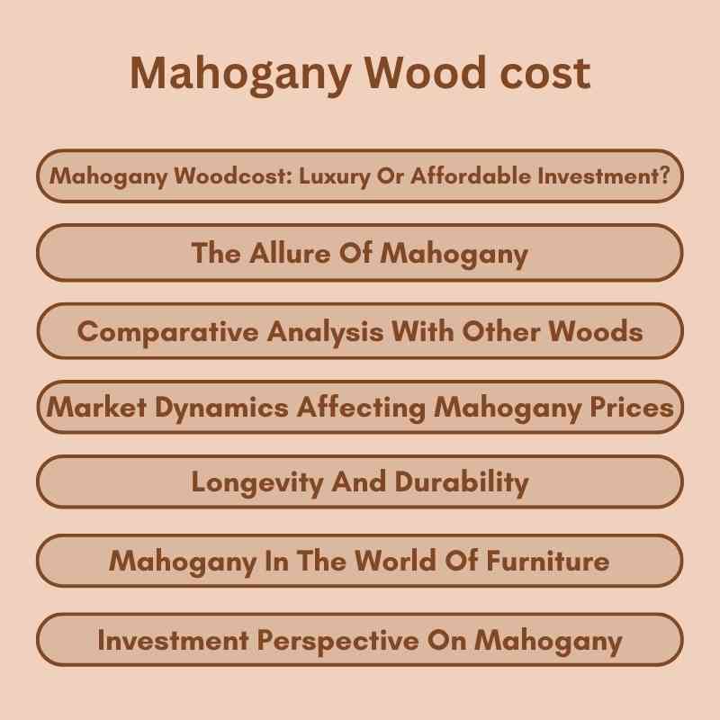 Mahogany Wood cost