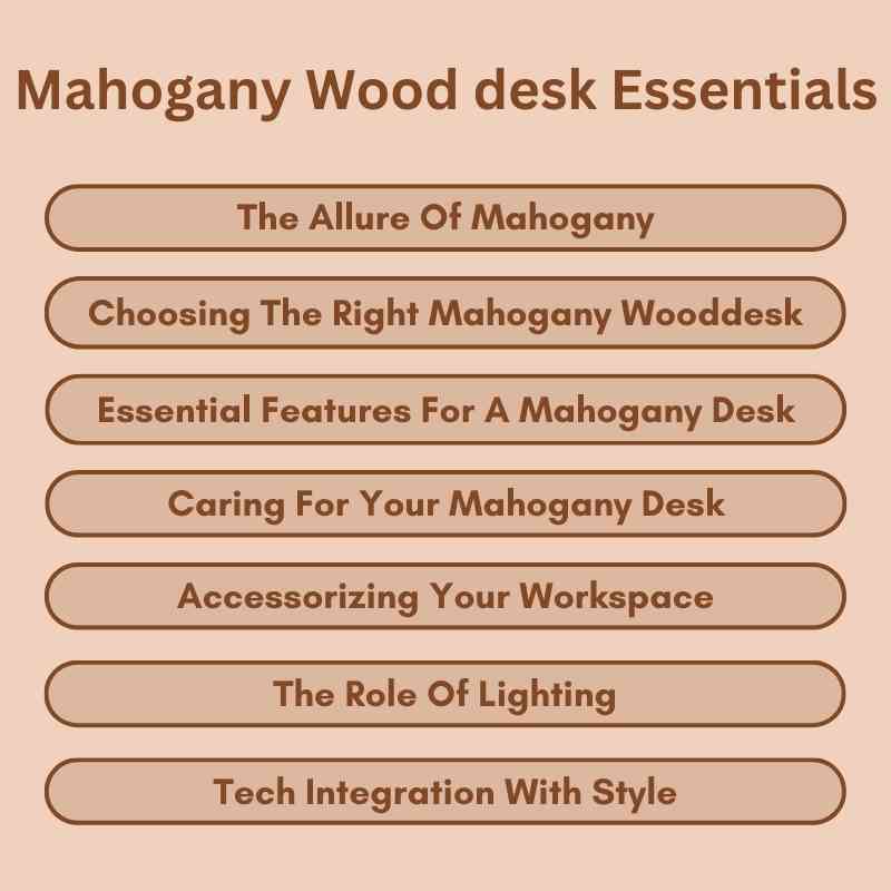 Mahogany Wood desk Essentials