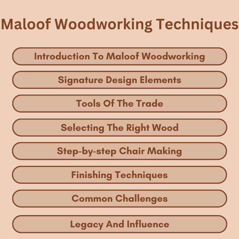 Maloof Woodworking Techniques