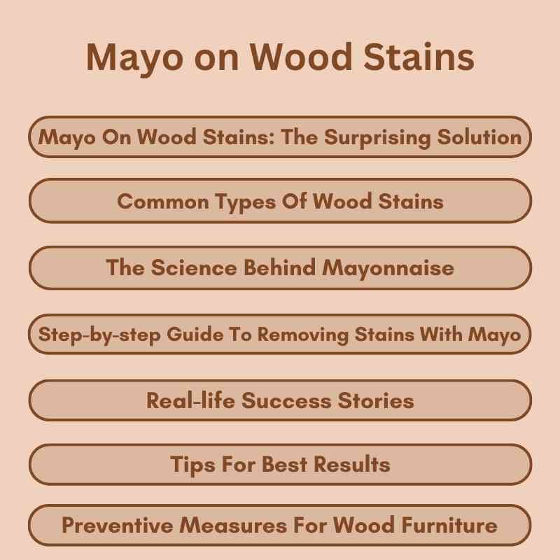 Mayo on Wood Stains