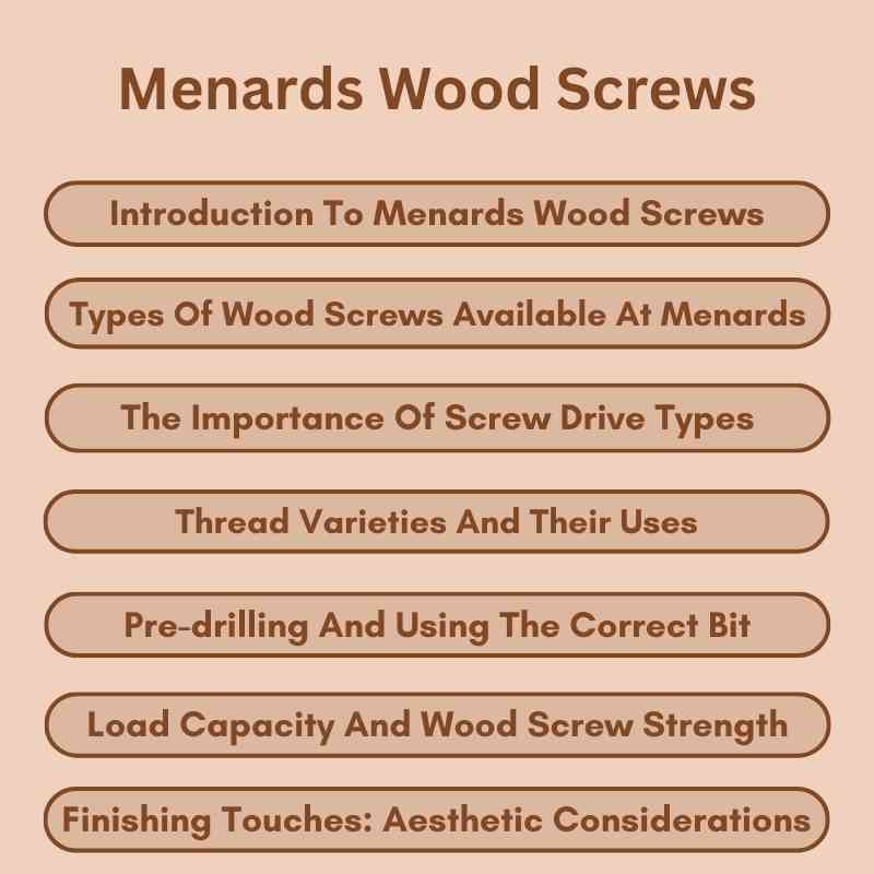 Menards Wood Screws