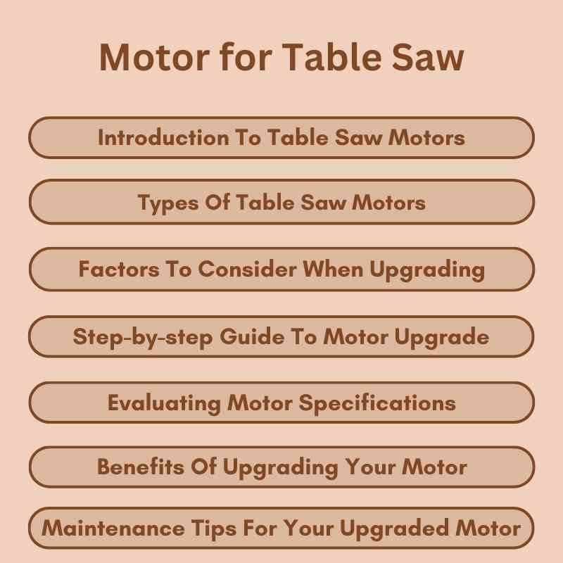 Motor for Table Saw