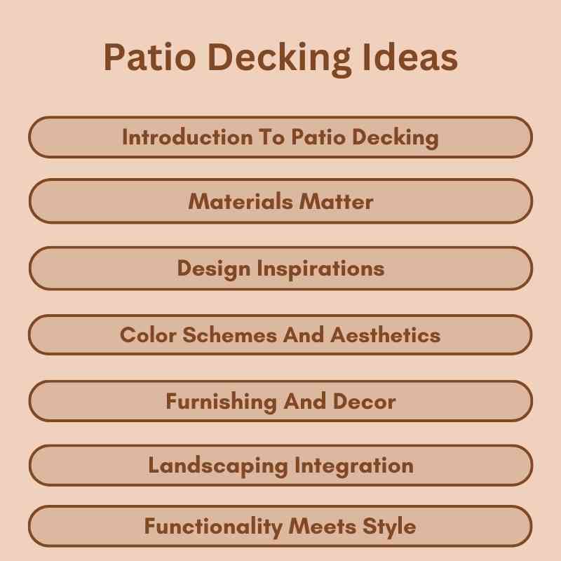 Patio Decking Ideas