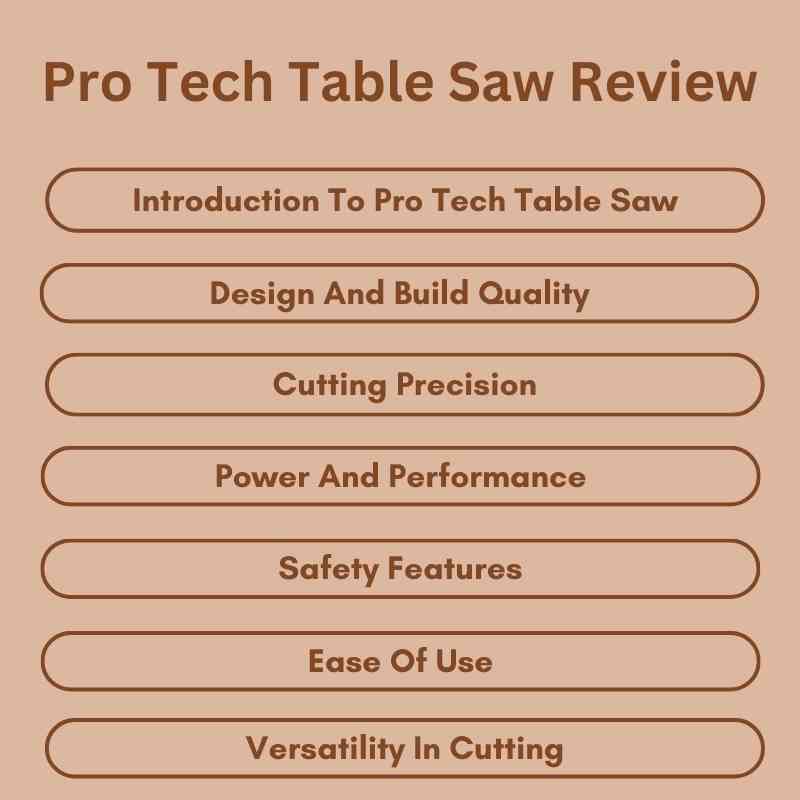 Pro Tech Table Saw Review