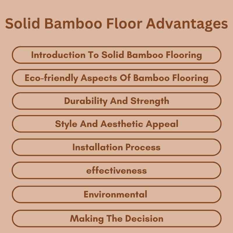 Solid Bamboo Floor Advantages