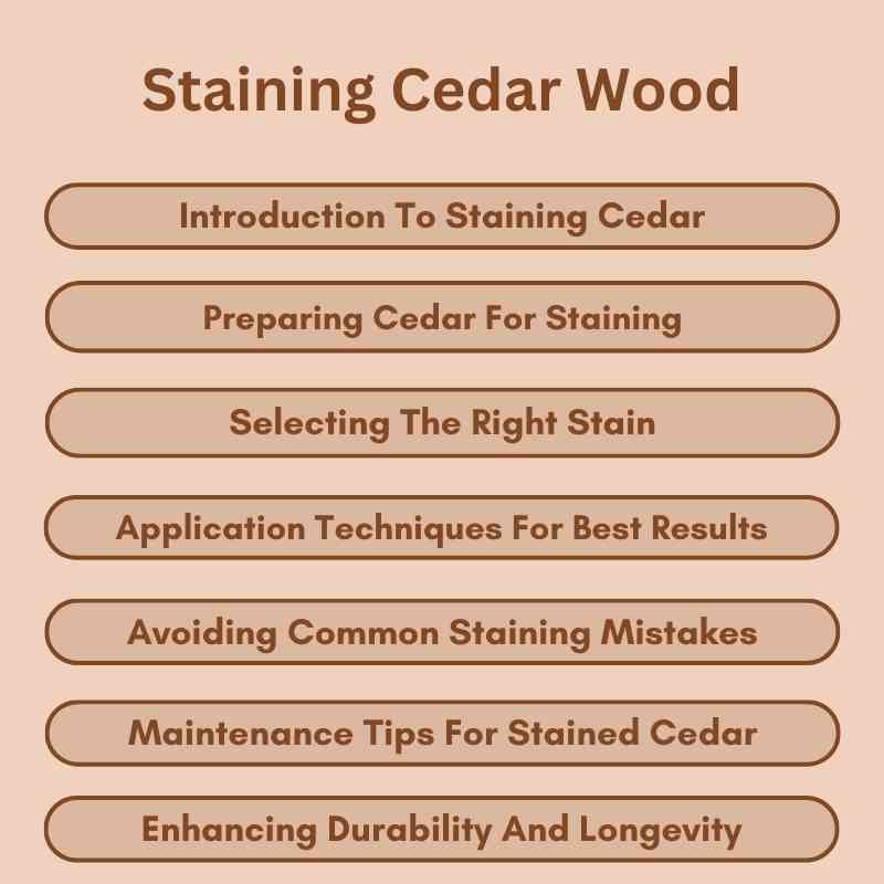 Staining Cedar Wood