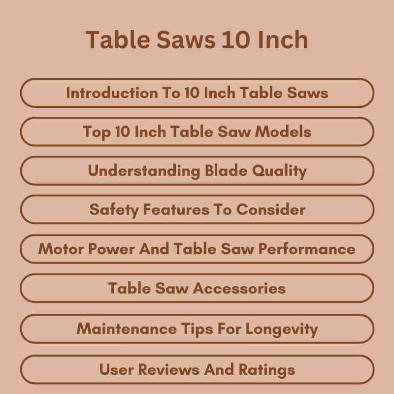 Table Saws 10 Inch