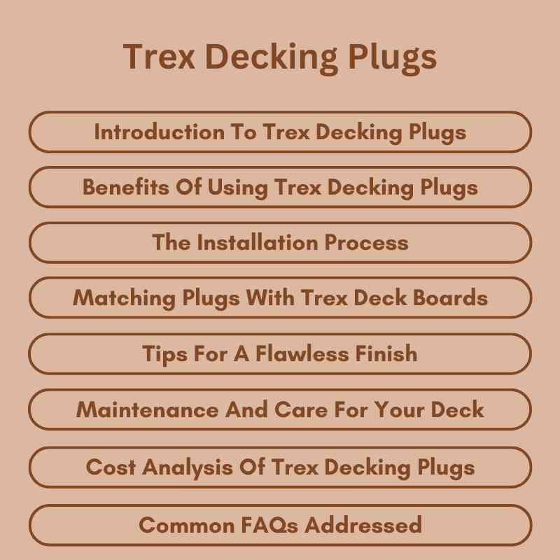 Trex Decking Plugs